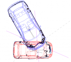 Modalità di collisione tra due autoveicoli determinate tramite rilievo laser scanner